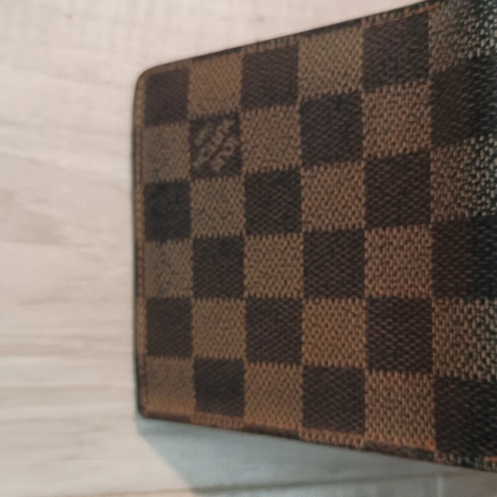 Authentic LOUIS VUITTON Damier Porte Monnaie Wallet Brown